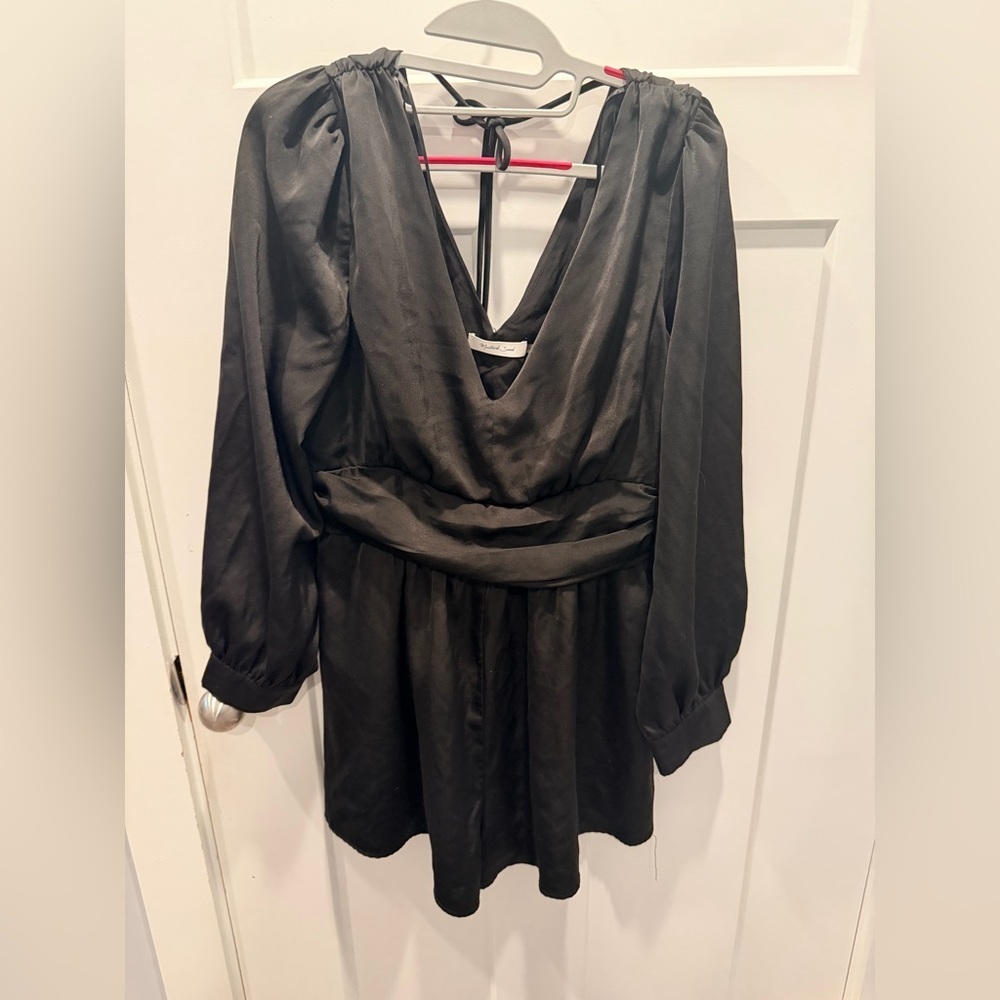 Mustard Seed Black Satin Romper Size Medium